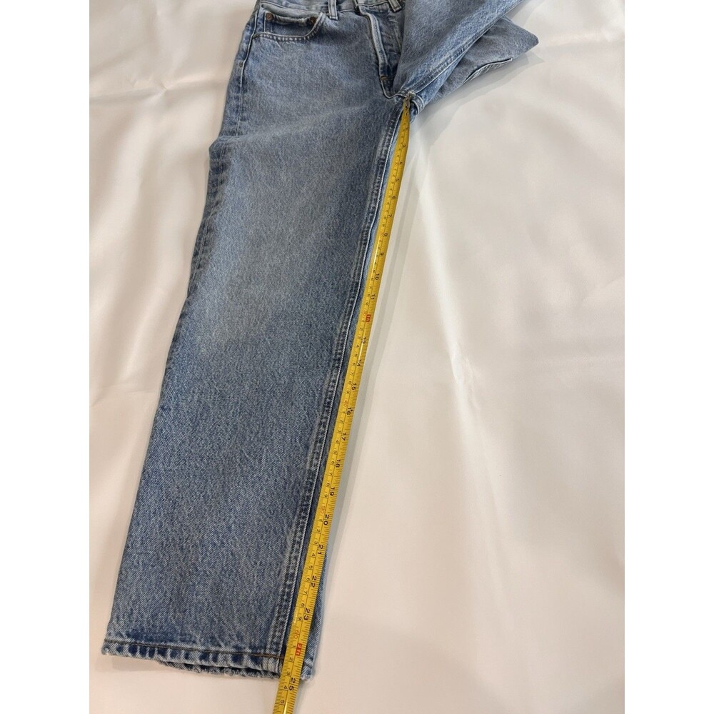 AGOLDE Jeans Women's Size 22 Blue Organic Cotton 90’s Crop High-Rise Button Fly - Picture 8 of 9